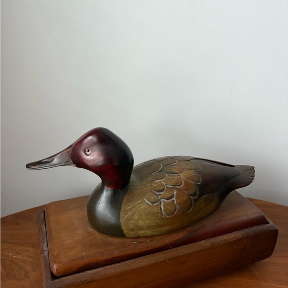 Ron Fisher Wooden Duck Figurine Storage Box Made in USA Storage Box Jewelry Box - Picture 15 of 15